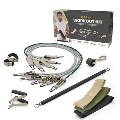 by Chris Hemsworth Home Workout Kit, Resistance Bands and Attachments, 14 Piece Set + 3-Month  Membership