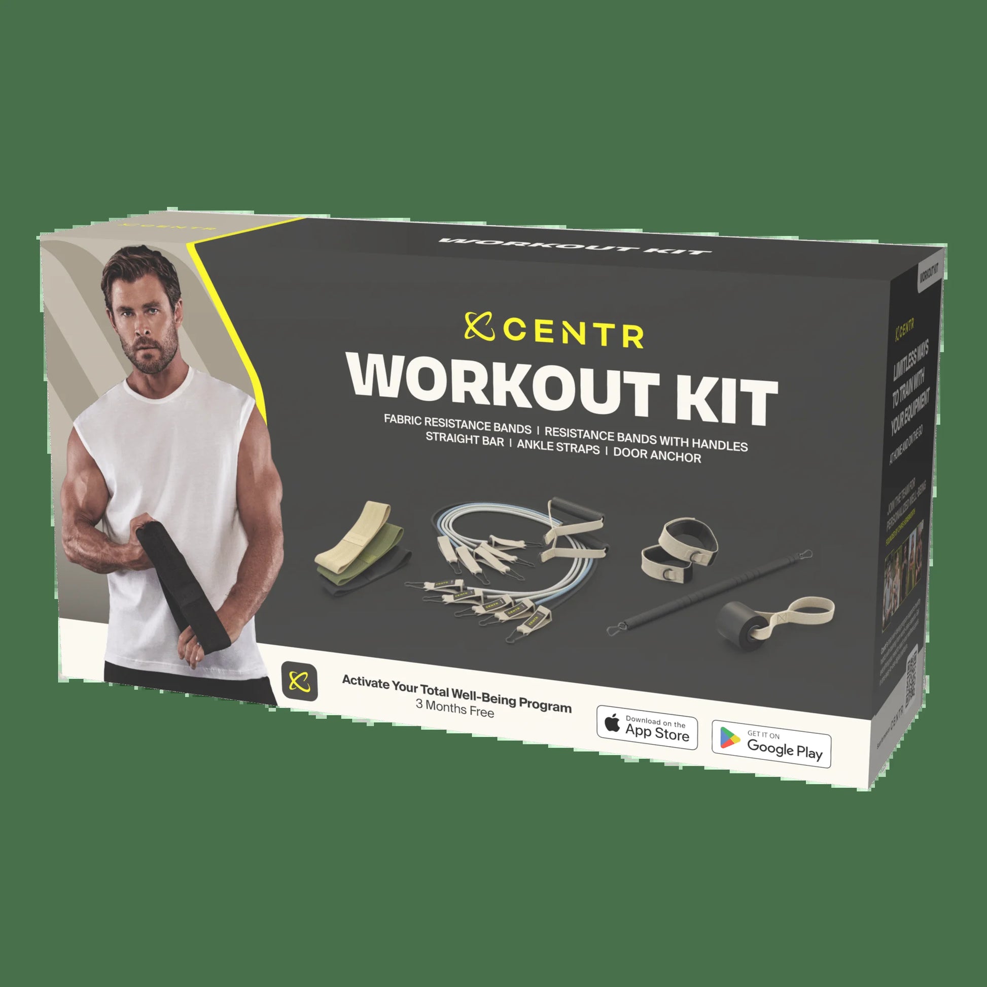 by Chris Hemsworth Home Workout Kit, Resistance Bands and Attachments, 14 Piece Set + 3-Month  Membership